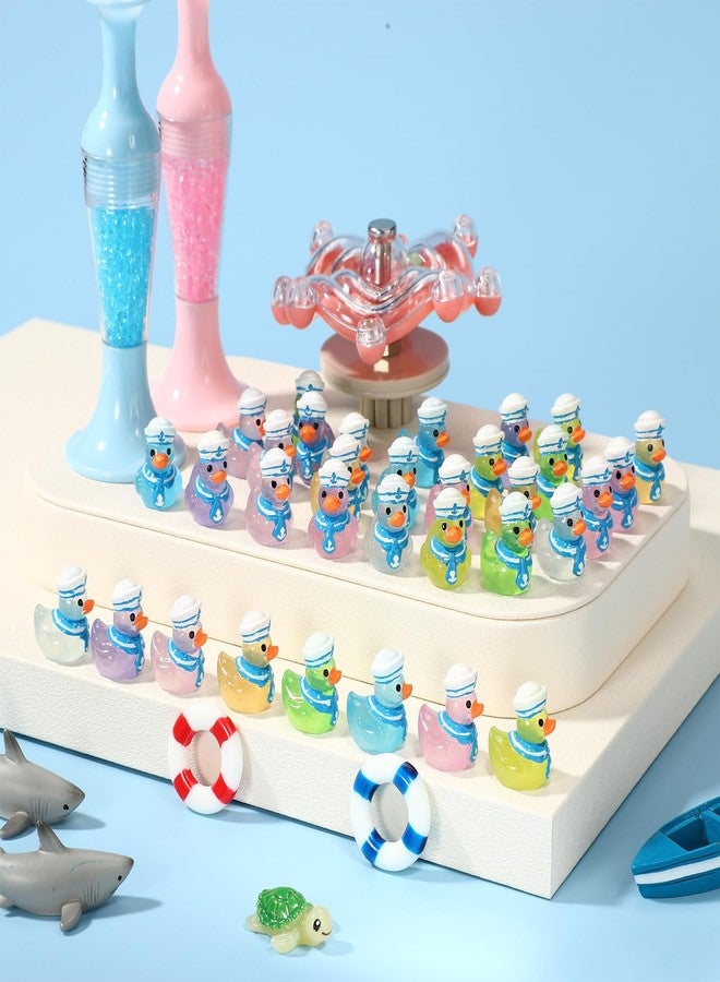 Sinbana 40pcs Mini Cruise Ducks Figurines, Little Resin Luminous Miniature Cruise Ducks Doll Funny Small Tiny Resin Figure Toys Gifts Suitable for Office Desk Home Micro Landscape Garden Decor Decorations - Image 3